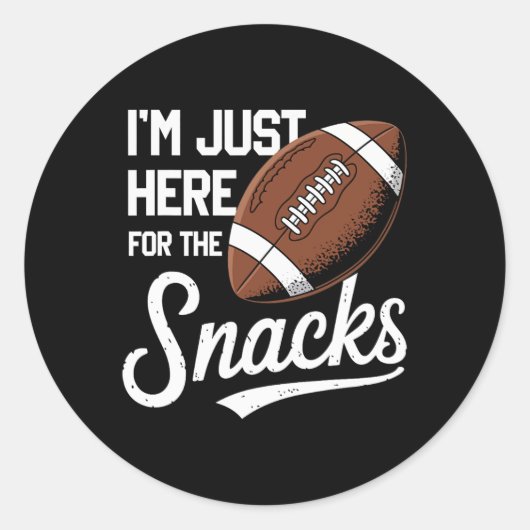 Grappig dat ik hier ben voor het snacks Football Ronde Sticker (Voorkant)