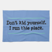 Grappig dat ik hier een blauwe keukenhanddoek heb. (Horizontaal)