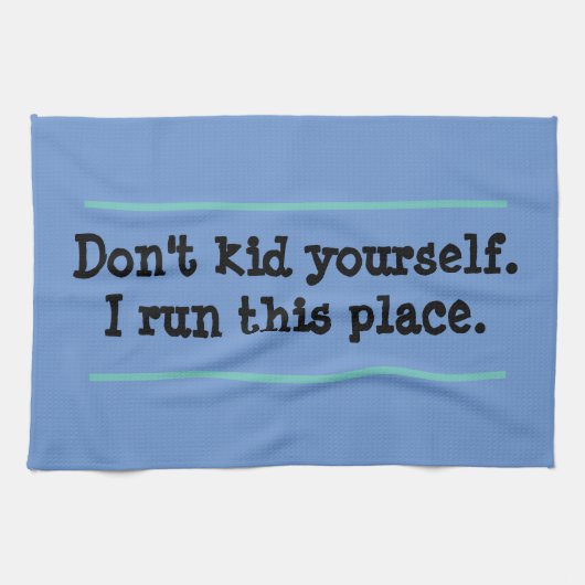 Grappig dat ik hier een blauwe keukenhanddoek heb. (Horizontaal)