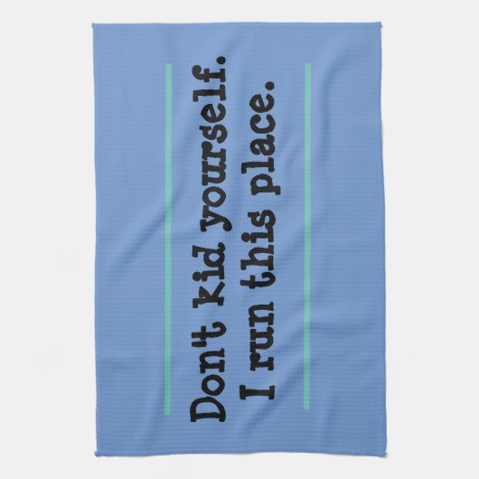 Grappig dat ik hier een blauwe keukenhanddoek heb. (Verticaal)