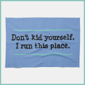 Grappig dat ik hier een blauwe keukenhanddoek heb.