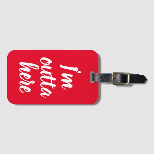 Grappig dat ik hier weg ben, Bagagelabel (Voorkant (horizontaal))