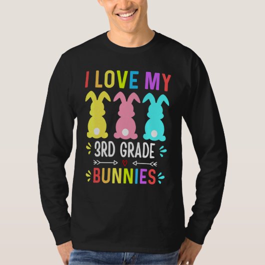 Grappig dat ik hou van mijn 3de-klas-Bunnies-leraa T-shirt (Voorkant)