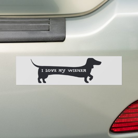Grappig dat ik hou van mijn WIENER dachshund bumpe Bumpersticker (Op auto)