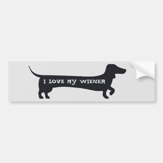 Grappig dat ik hou van mijn WIENER dachshund bumpe Bumpersticker (Voorkant)