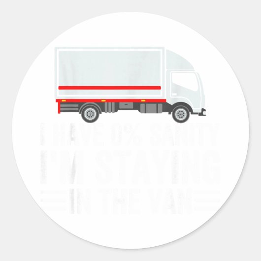 Grappig dat ik in de bestelwagen blijf Phasmophobi Ronde Sticker (Voorkant)