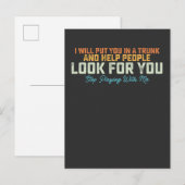 Grappig dat ik in kofferbak stop met spelen met mi uitnodiging briefkaart (Voorkant / Achterkant)