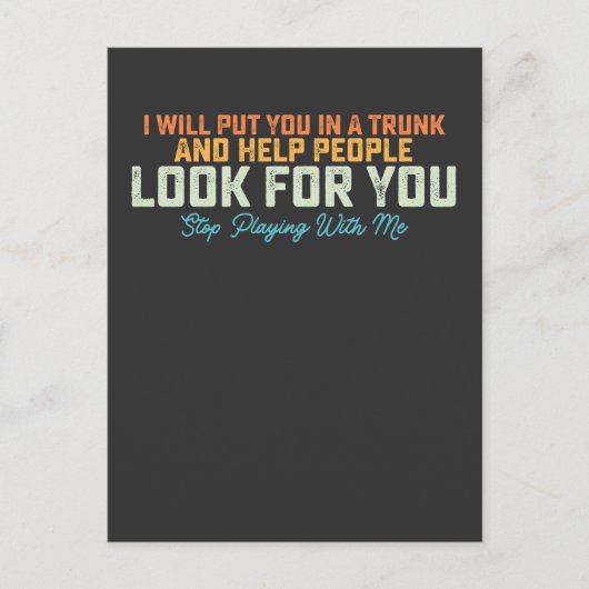 Grappig dat ik in kofferbak stop met spelen met mi uitnodiging briefkaart (Voorkant)