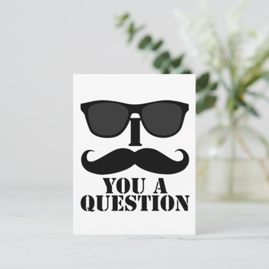 Grappig dat ik je een vraag stel met een zwarte zo briefkaart (Staand voorkant)