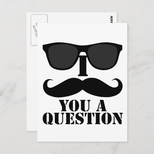 Grappig dat ik je een vraag stel met een zwarte zo briefkaart (Voorkant / Achterkant)