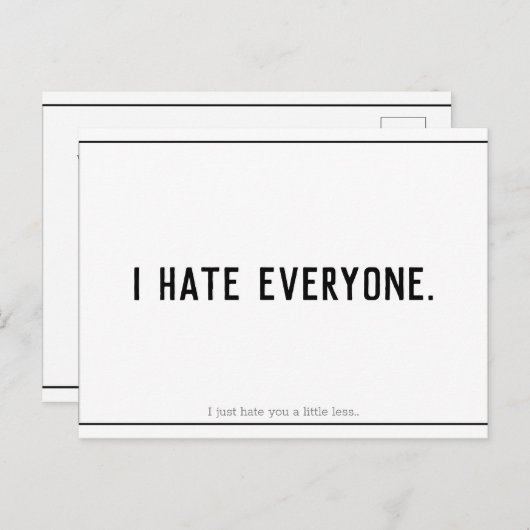 Grappig dat ik je haat Valentijnse Briefkaart (Voorkant / Achterkant)