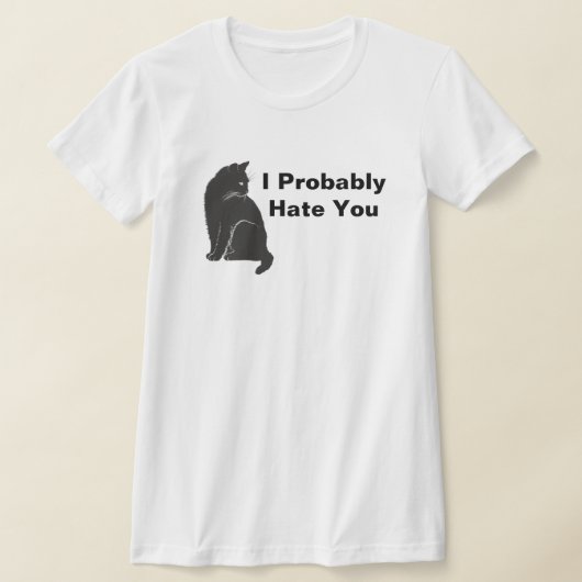 Grappig dat ik je zwarte kat haat t-shirt (Laagn)