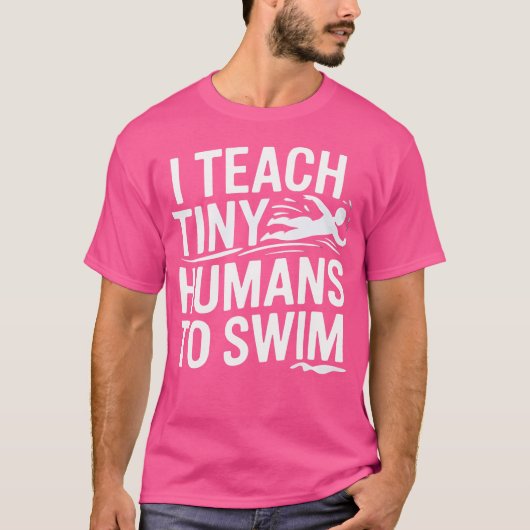 Grappig dat ik kleine mensen leer zwemmen coach zw t-shirt (Voorkant)