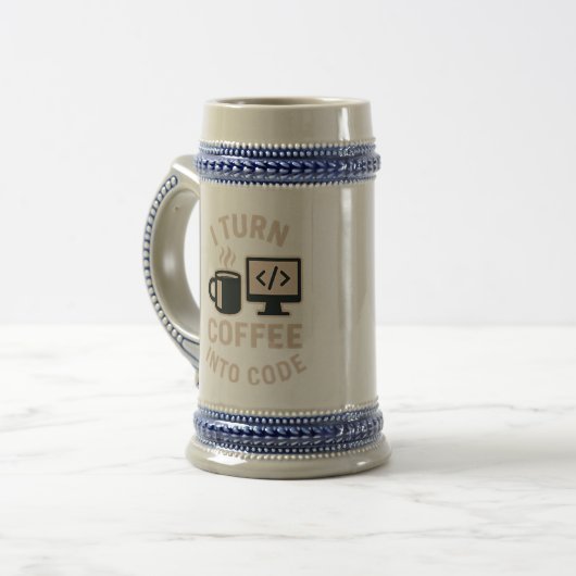 Grappig dat ik koffie in code vertaal bierpul (Voorkant links)
