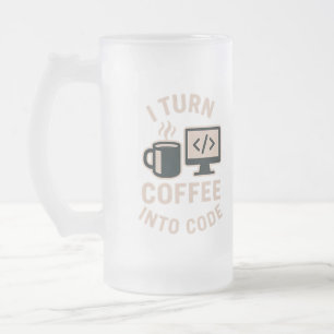 Grappig dat ik koffie in code vertaal matglas bierpul