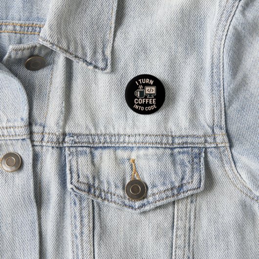 Grappig dat ik koffie in code vertaal ronde button 3,2 cm (In situ)