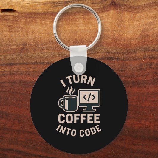 Grappig dat ik koffie in code vertaal sleutelhanger (Achterkant)
