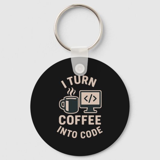 Grappig dat ik koffie in code vertaal sleutelhanger (Achterkant)