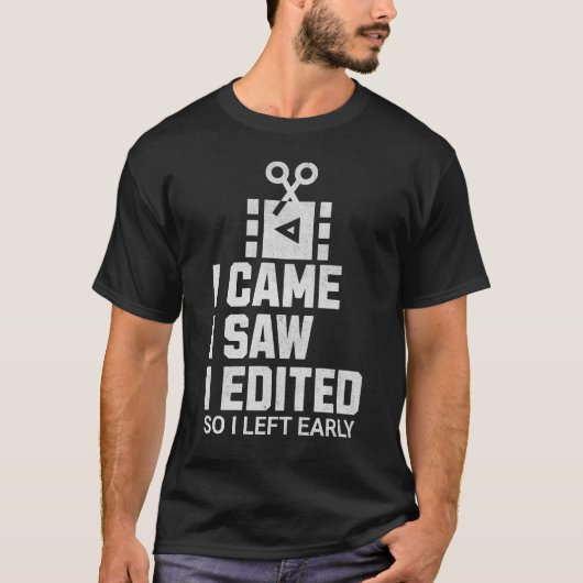 Grappig dat ik kwam zag ik filmmaker camera liefhe t-shirt (Voorkant)