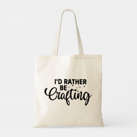 Grappig dat ik liever aan het knutselen ben tote bag (Achterkant)