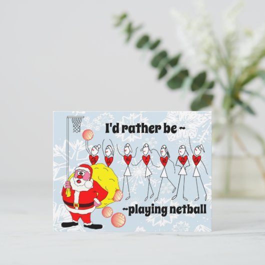 Grappig dat ik liever Netball Kerstmis zou spelen Briefkaart (Staand voorkant)