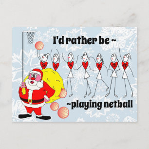 Grappig dat ik liever Netball Kerstmis zou spelen Briefkaart