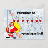 Grappig dat ik liever Netball Kerstmis zou spelen Briefkaart (Voorkant)