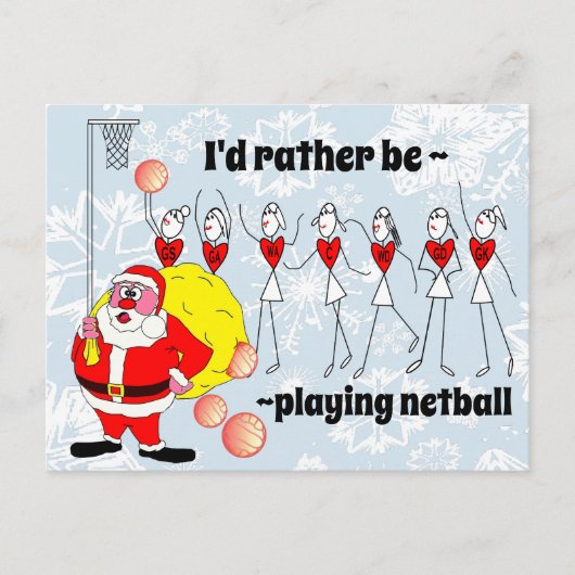 Grappig dat ik liever Netball Kerstmis zou spelen Briefkaart (Voorkant)