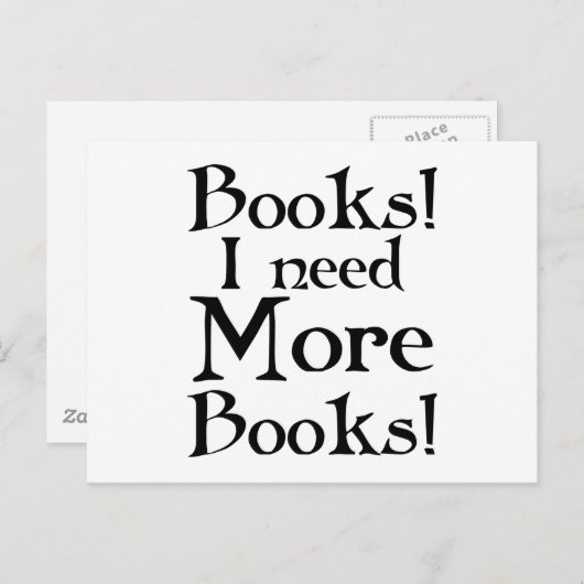 Grappig dat ik meer boeken nodig heb. briefkaart (Voorkant / Achterkant)