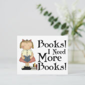 Grappig dat ik meer T-shirt voor boeken nodig heb Briefkaart (Staand voorkant)
