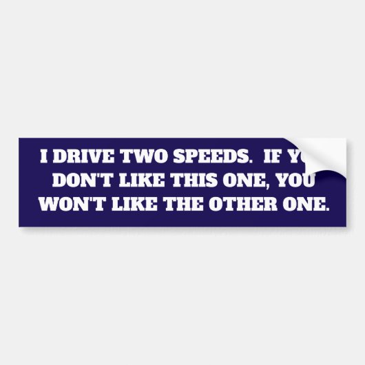 Grappig dat ik met twee versnellingen op vinyl Bum Bumpersticker (Voorkant)