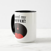 Grappig dat ik mijn koffie nodig heb. Koffie-Mokke Mok (Voorkant links)