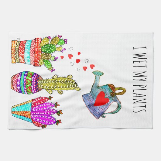 Grappig dat ik mijn Planten Cacti keukenhanddoek n (Horizontaal)