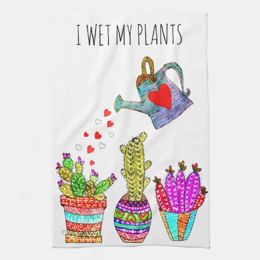 Grappig dat ik mijn Planten Cacti keukenhanddoek n (Verticaal)
