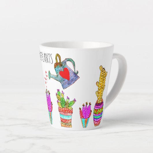 Grappig dat ik mijn Planten cacti nat maak Latte Mok (Rechterhoek)