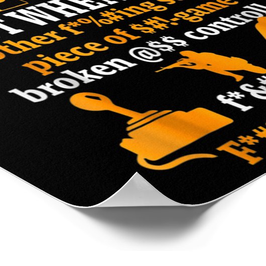 Grappig dat ik niet altijd sterf in videogames, ma poster (Hoek)