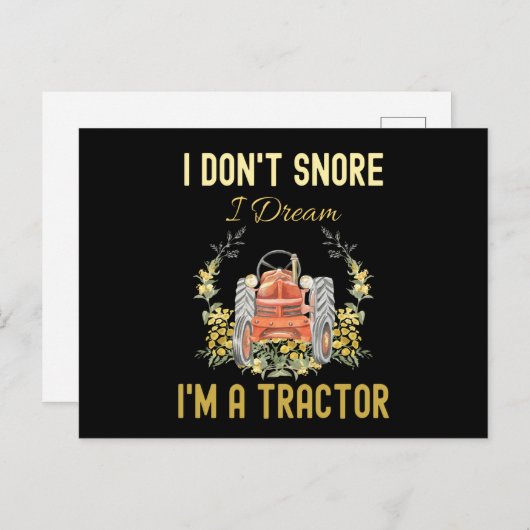 Grappig dat ik niet droomde dat ik een tractor ben briefkaart (Voorkant / Achterkant)