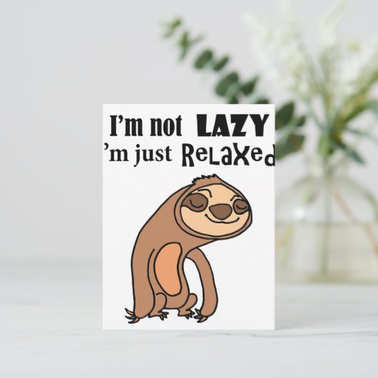 Grappig dat ik niet lui ben, ik ben gewoon ontspan briefkaart (Staand voorkant)