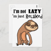Grappig dat ik niet lui ben, ik ben gewoon ontspan briefkaart (Voorkant / Achterkant)