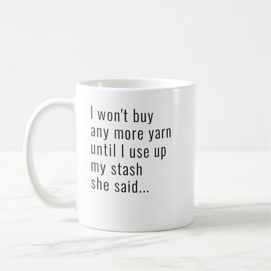 Grappig dat ik niet meer garen koop koffiemok (Links)