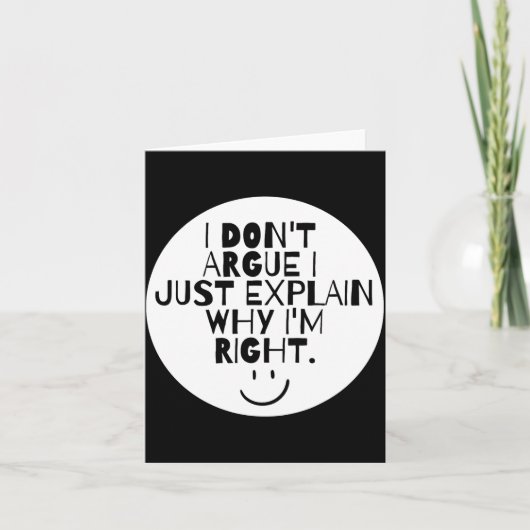 Grappig dat ik niet ruzie maak, ik leg gewoon uit  kaart (Voorkant)