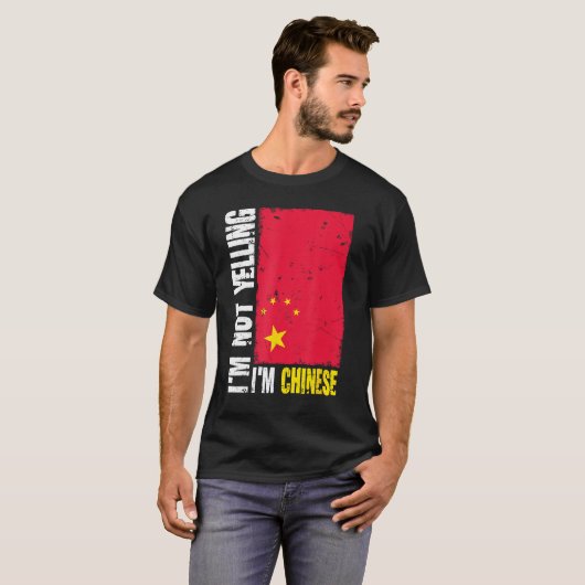 Grappig dat ik niet schreeuw dat ik de Chinese vla T-shirt (Voorkant volledig)