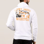 Grappig dat ik niet snurk Ik droom Ik ben een moto Hoodie (Achterkant)