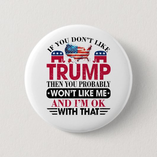 Grappig dat ik niet van Trump houd Ronde Button 5,7 Cm (Voorkant)