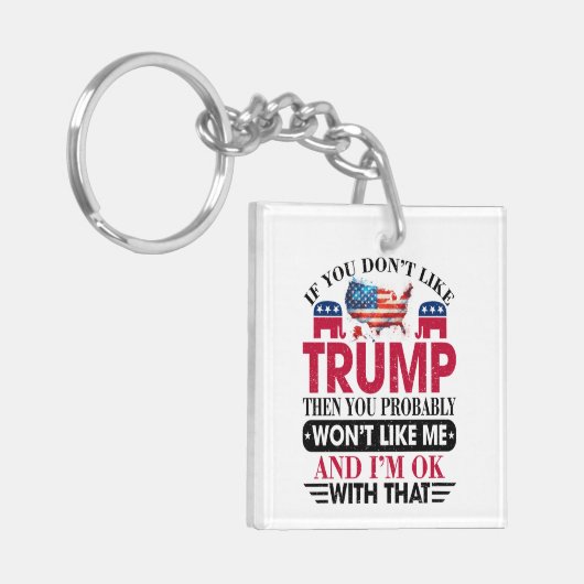 Grappig dat ik niet van Trump houd Sleutelhanger (Voorkant Links)