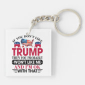 Grappig dat ik niet van Trump houd Sleutelhanger (Achterkant)