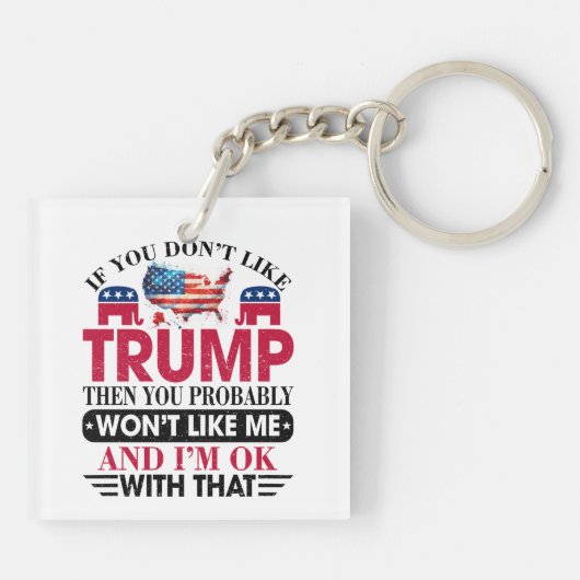 Grappig dat ik niet van Trump houd Sleutelhanger (Achterkant)