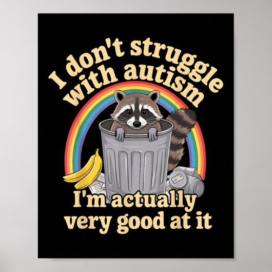 Grappig dat ik niet worstel met autisme autistisch poster (Voorkant)