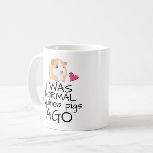 Grappig dat ik normaal was 3 cavia's geleden koffiemok (Voorkant links)