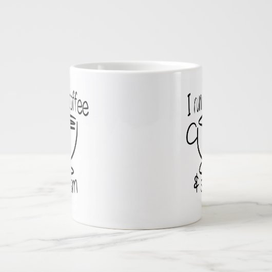 Grappig dat ik op koffie en sarcasme loop grote koffiekop (Voorkant)